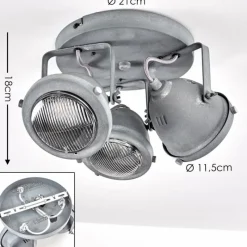 hofstein Plafonnier Glostrup LED Gris, 3 lumières