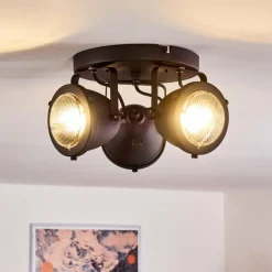 hofstein Plafonnier Glostrup LED Noir, 3 lumières