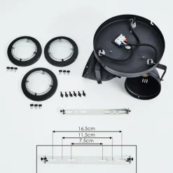 hofstein Plafonnier Glostrup LED Noir, 3 lumières