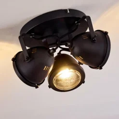 hofstein Plafonnier Glostrup LED Noir, 3 lumières