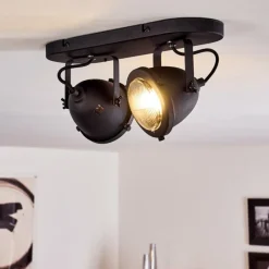 hofstein Plafonnier Glostrup Noir, 2 lumières