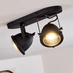 hofstein Plafonnier Glostrup Noir, 2 lumières