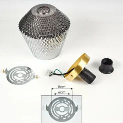 Suspension Verre Fumé-hofstein Plafonnier Gombua Laiton, 1 lumière