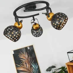 Lampes Dorées-hofstein Plafonnier Gomsrud Noir, 3 lumières
