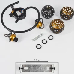 Lampes Dorées-hofstein Plafonnier Gomsrud Noir, 3 lumières