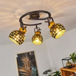 Lampes Dorées-hofstein Plafonnier Gomsrud Noir, 3 lumières