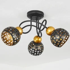 Lampes Dorées-hofstein Plafonnier Gomsrud Noir, 3 lumières
