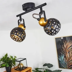 Lampes Dorées-hofstein Plafonnier Gomsrud Noir, 2 lumières