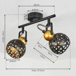 Lampes Dorées-hofstein Plafonnier Gomsrud Noir, 2 lumières