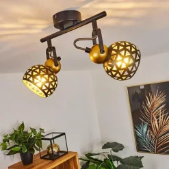 Lampes Dorées-hofstein Plafonnier Gomsrud Noir, 2 lumières