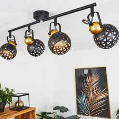Lampes Dorées-hofstein Plafonnier Gomsrud Noir, 4 lumières