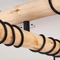 Luminaires Scandinaves-hofstein Plafonnier Gondo Bois foncé, Noir, 4 lumières