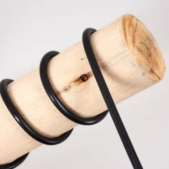 Luminaires Scandinaves-hofstein Plafonnier Gondo Bois foncé, Noir, 4 lumières