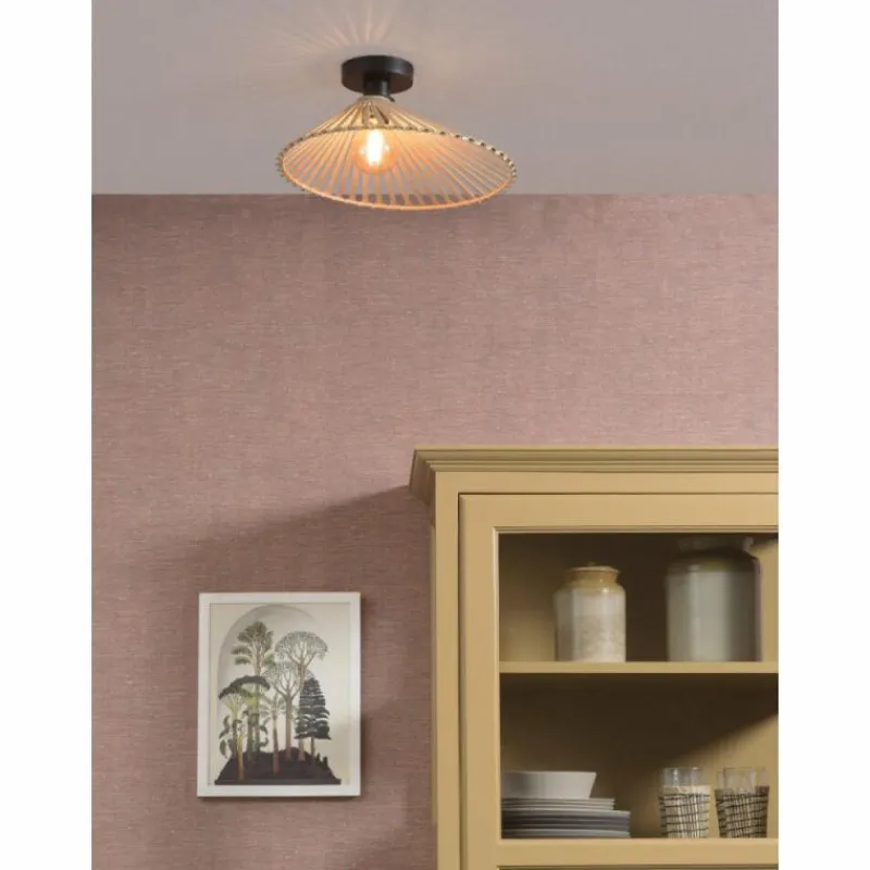 Style Boho-Chic-Good & Mojo Plafonnier BROMO Noir, 1 lumière