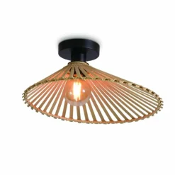 Style Boho-Chic-Good & Mojo Plafonnier BROMO Noir, 1 lumière