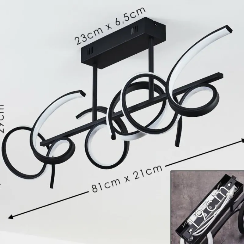 hofstein Plafonnier Gora LED Noir, 3 lumières* Éclairage Led