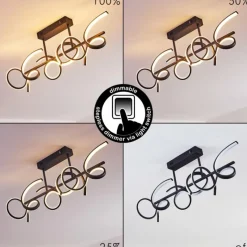 hofstein Plafonnier Gora LED Noir, 3 lumières* Éclairage Led