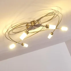 hofstein Plafonnier Gordola LED Acier brossé, 6 lumières