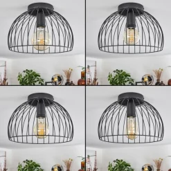 Lampes Industrielles-hofstein Plafonnier Gourel Noir, 1 lumière