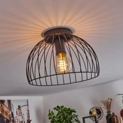 Lampes Industrielles-hofstein Plafonnier Gourel Noir, 1 lumière