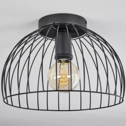 Lampes Industrielles-hofstein Plafonnier Gourel Noir, 1 lumière