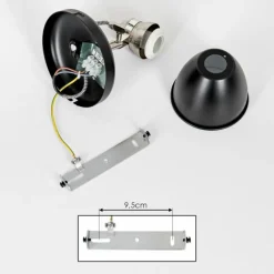 Lampes Industrielles-hofstein Plafonnier Gralingen Nickel mat, Noir, Blanc, 1 lumière