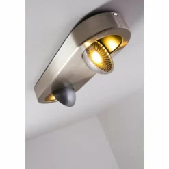 hofstein Plafonnier Granada LED Nickel mat, 2 lumières