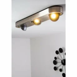 hofstein Plafonnier Granada LED Nickel mat, 3 lumières