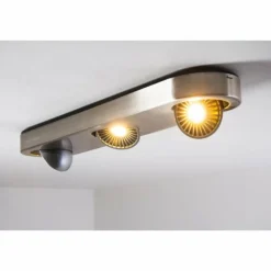 hofstein Plafonnier Granada LED Nickel mat, 3 lumières