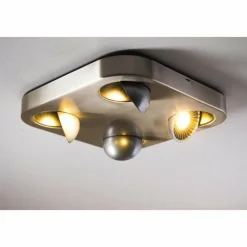 hofstein Plafonnier Granada LED Nickel mat, 4 lumières