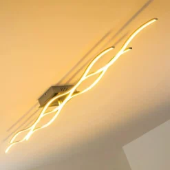 hofstein Plafonnier Grant LED Acier inoxydable, 3 lumières