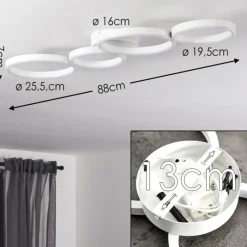 hofstein Plafonnier Grasse LED Blanc, 1 lumière