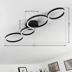 hofstein Plafonnier Grasse LED Noir, 1 lumière