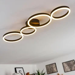 hofstein Plafonnier Grasse LED Noir, 1 lumière