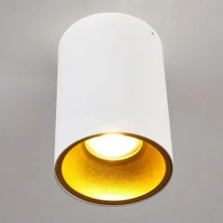 Lampes Dorées-hofstein Plafonnier Grenada Or, Blanc, 1 lumière