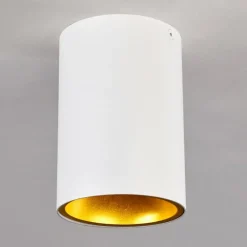 Lampes Dorées-hofstein Plafonnier Grenada Or, Blanc, 1 lumière