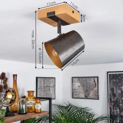 Lampes Dorées-hofstein Plafonnier Gressot Écru, Nickel mat, 1 lumière