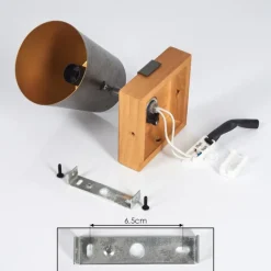 Lampes Dorées-hofstein Plafonnier Gressot Écru, Nickel mat, 1 lumière