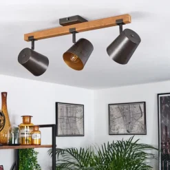 Lampes Dorées-hofstein Plafonnier Gressot Écru, Nickel mat, 3 lumières