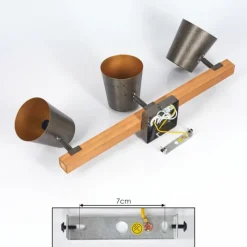 Lampes Dorées-hofstein Plafonnier Gressot Écru, Nickel mat, 3 lumières