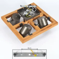 Lampes Dorées-hofstein Plafonnier Gressot Écru, Nickel mat, 4 lumières