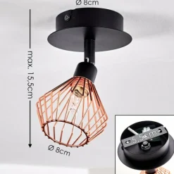 hofstein Plafonnier Grönhöj Noir, 1 lumière* Spots Et Projecteurs