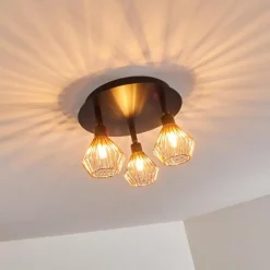 hofstein Plafonnier Grönhöj Noir, 3 lumières