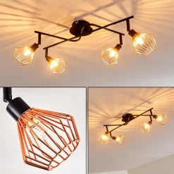 Lampe Plafonnier Grönhöj Noir, 4 lumières* Spots Et Projecteurs