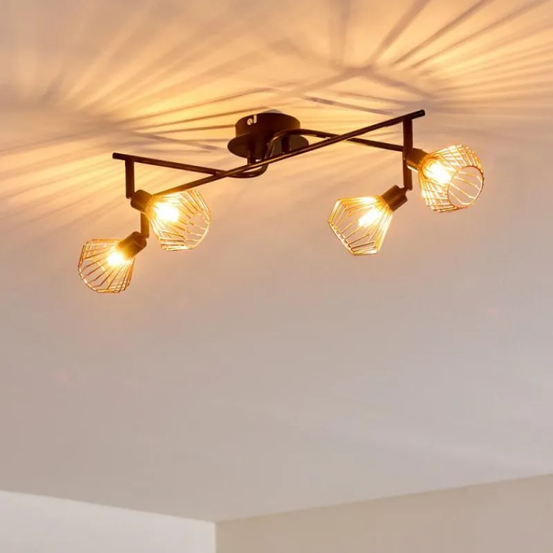 Lampe Plafonnier Grönhöj Noir, 4 lumières* Spots Et Projecteurs