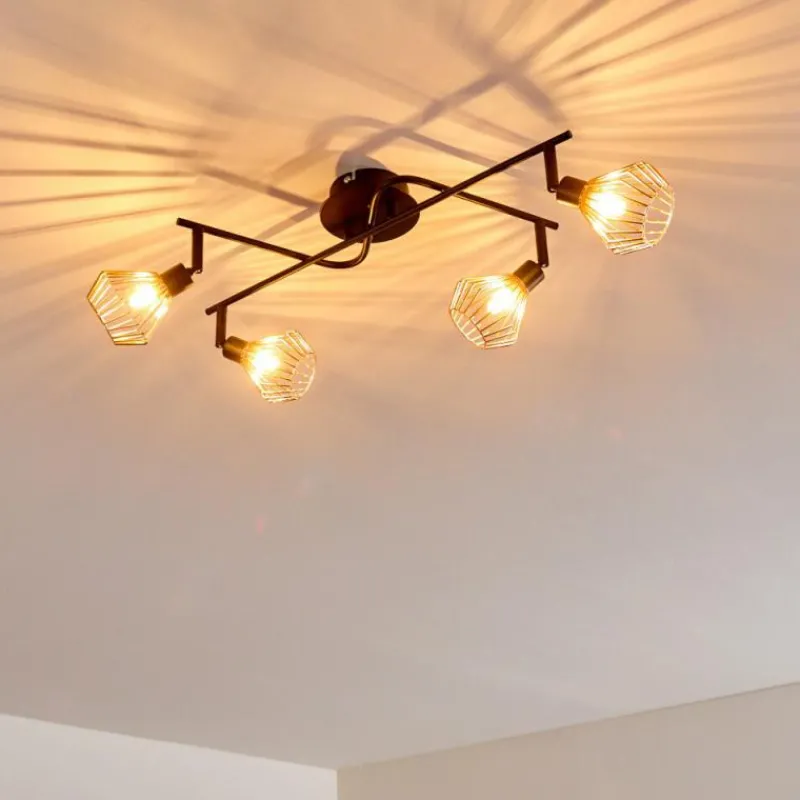 Lampe Plafonnier Grönhöj Noir, 4 lumières* Spots Et Projecteurs