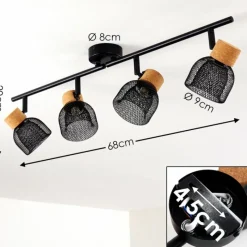 hofstein Plafonnier Grongroft Brun, Noir, 4 lumières