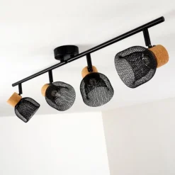 hofstein Plafonnier Grongroft Brun, Noir, 4 lumières