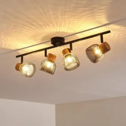 hofstein Plafonnier Grongroft Brun, Noir, 4 lumières