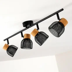 hofstein Plafonnier Grongroft Brun, Noir, 4 lumières